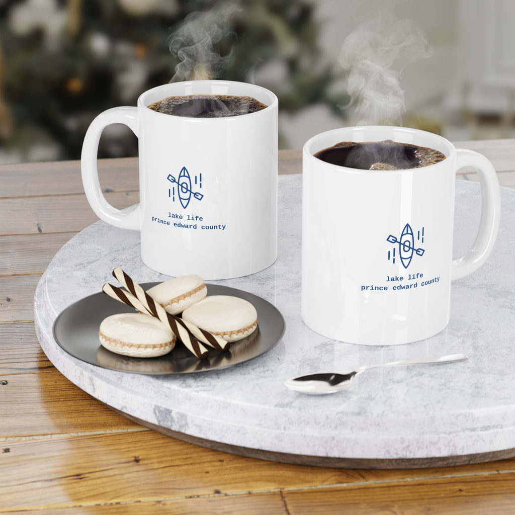 Lake Life Kayak Mug — 'lake life prince edward county' Ceramic Coffee Cup
