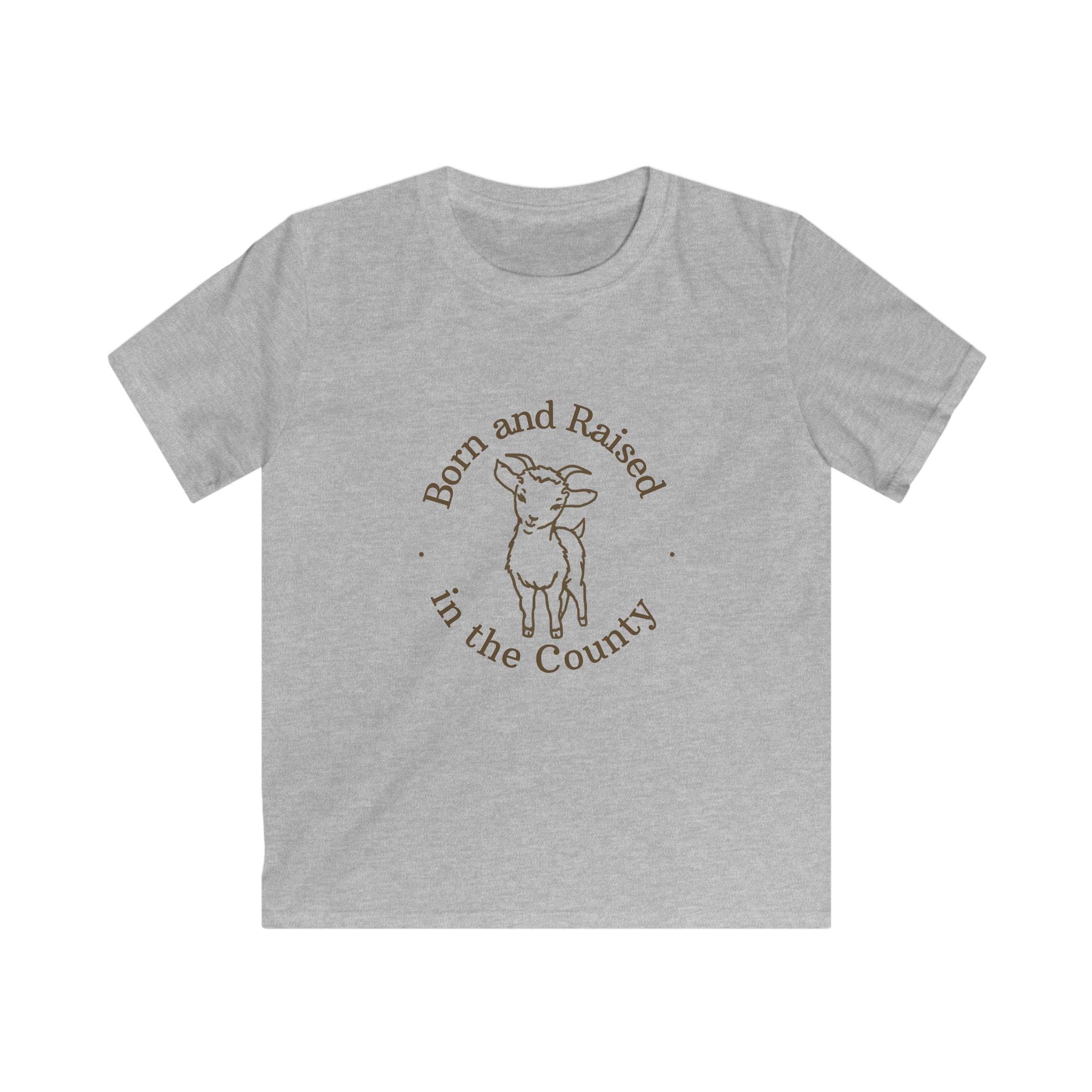 Kids Tee — "Born and Raised in the County" Baby Goat Tee