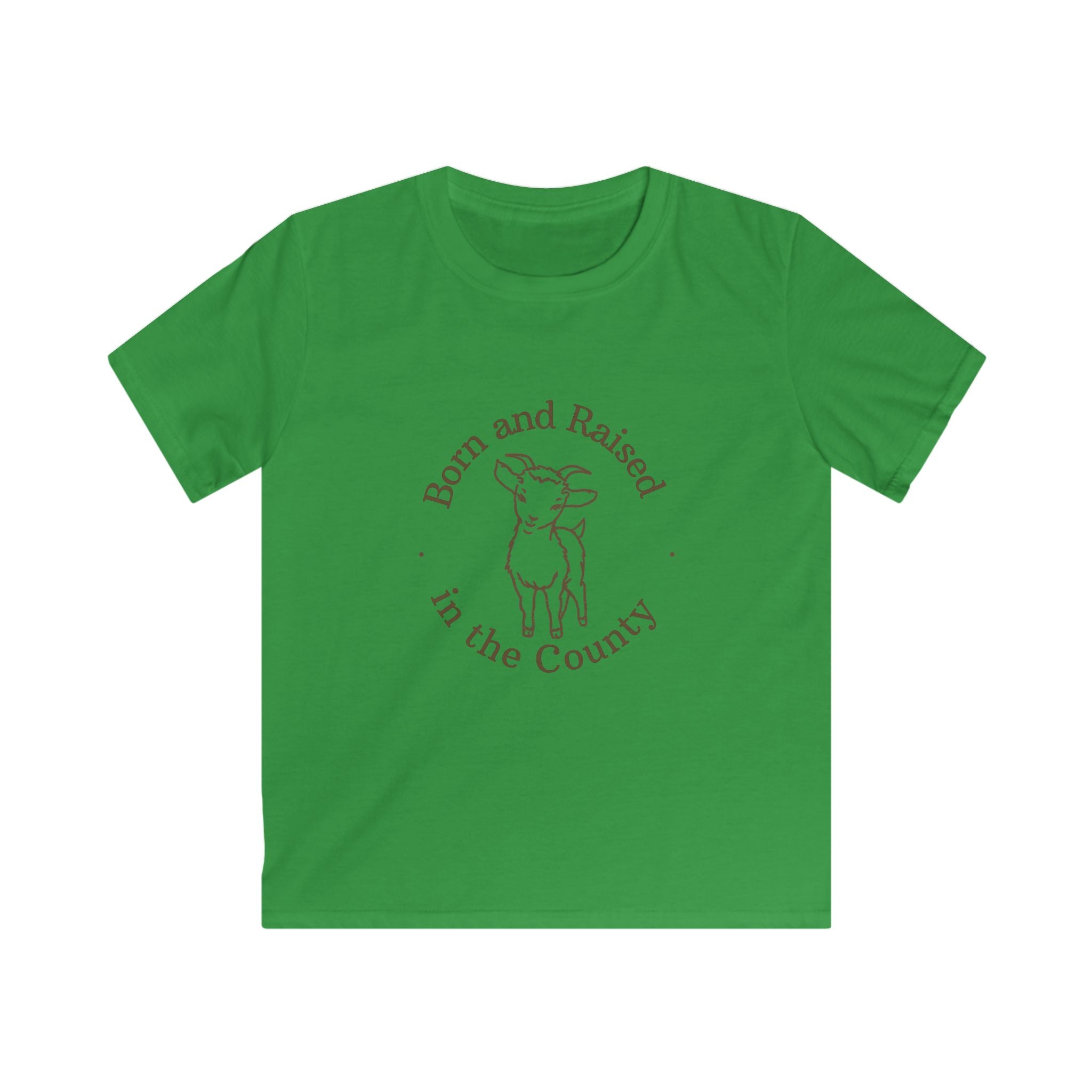 Kids Tee — "Born and Raised in the County" Baby Goat Tee