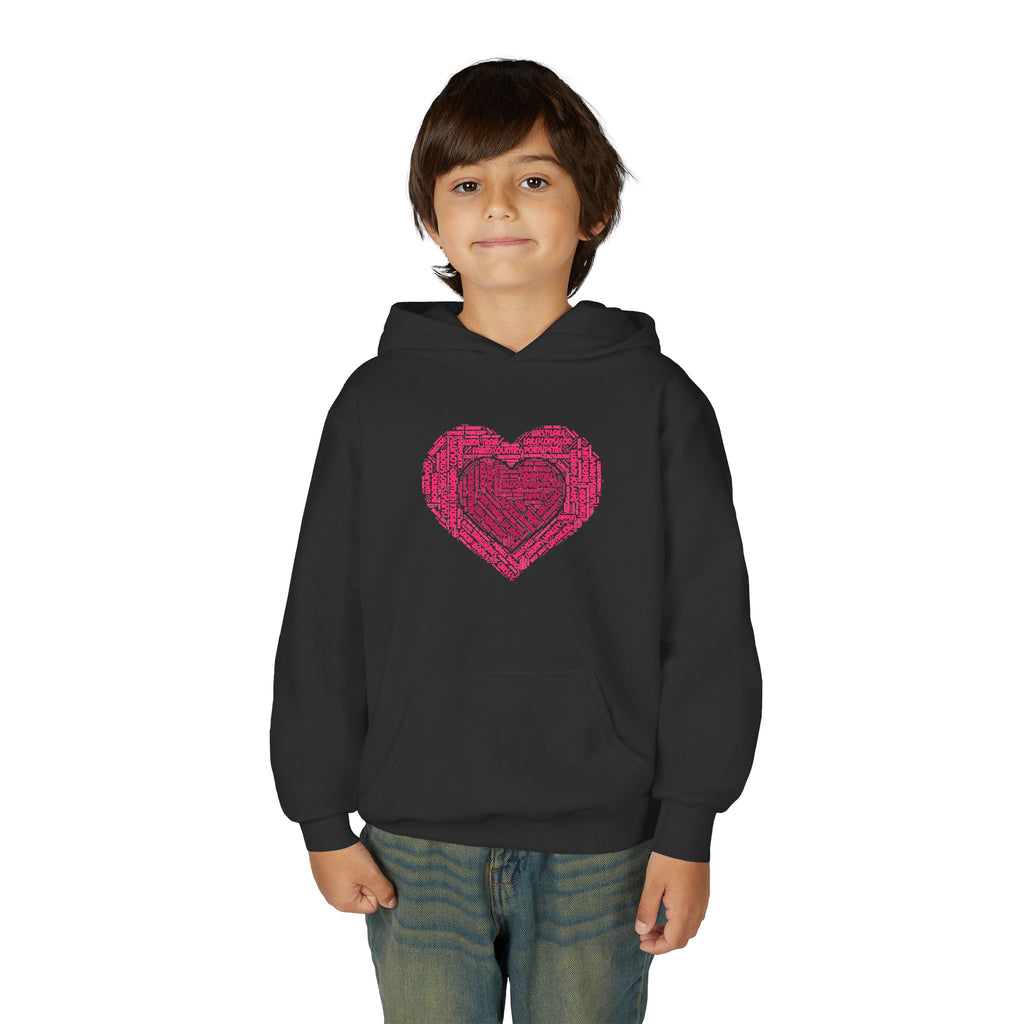 Favorite Places Prince Edward County Youth Heart Word-Art Hoodie