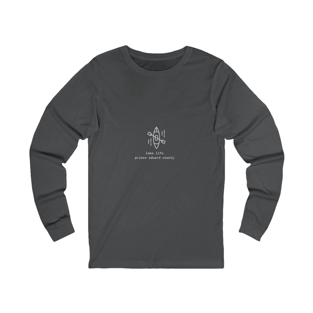 Lake Life Prince Edward County Long Sleeve Tee -gray on dark colors