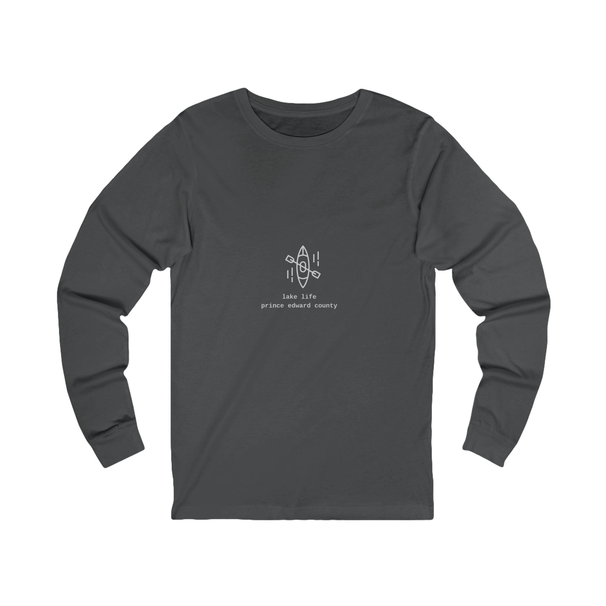 Lake Life Prince Edward County Long Sleeve Tee -gray on dark colors