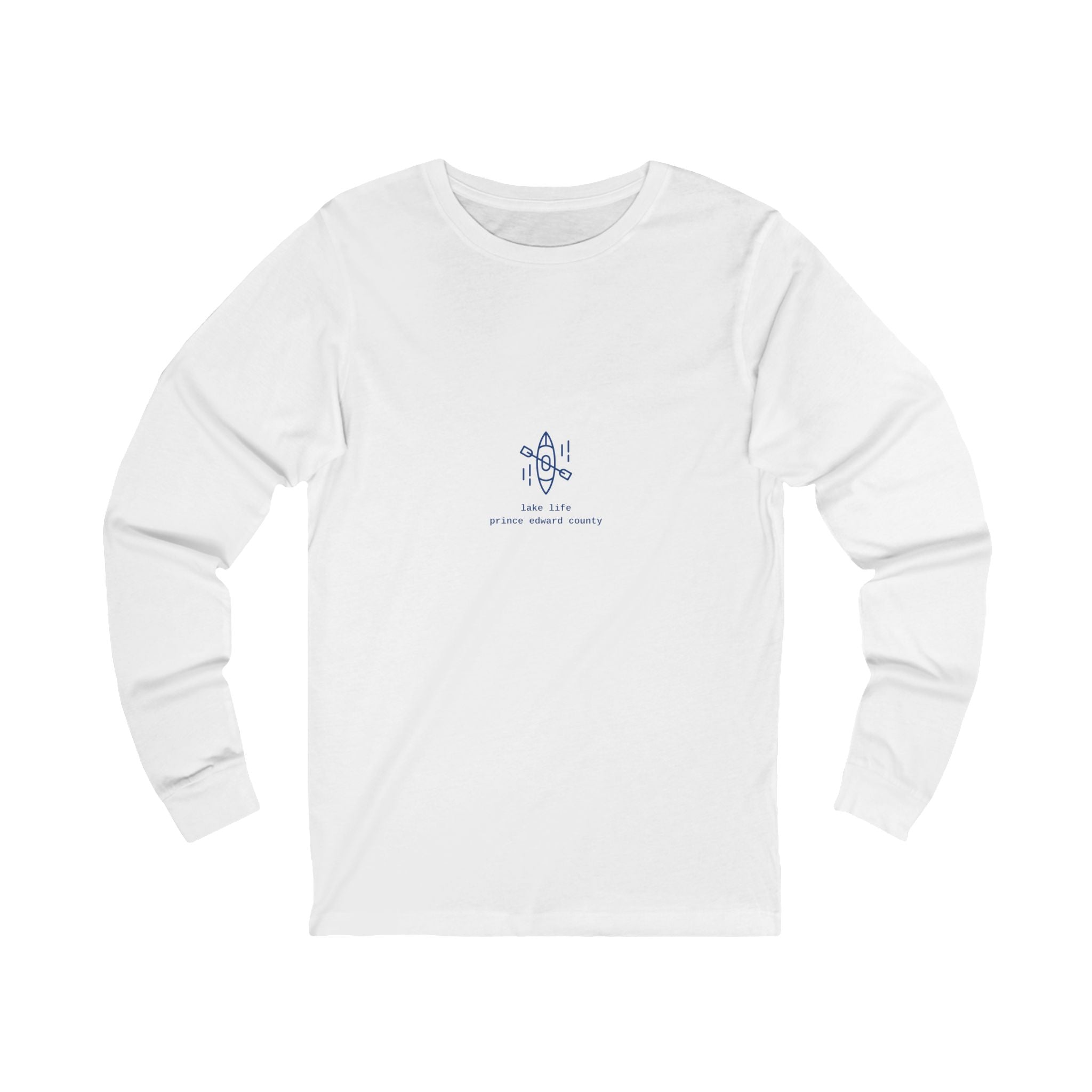 Lake Life Prince Edward County Graphic Long Sleeve Tee —blue on light colors
