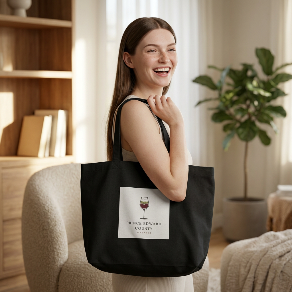 Vine Country Prince Edward County Wine Glass Logo Eco Tote