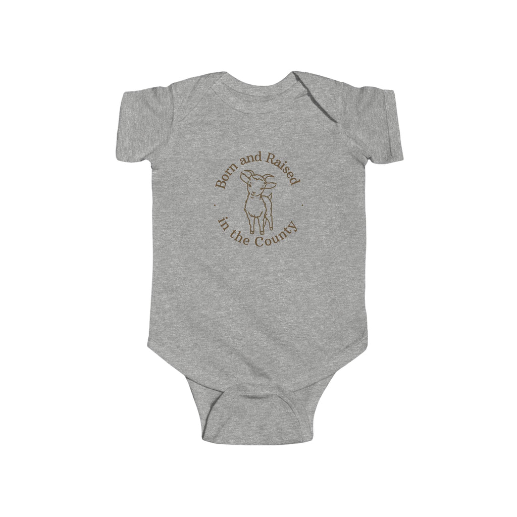 "Born and Raised in the County" Baby Goat Infant Onesie