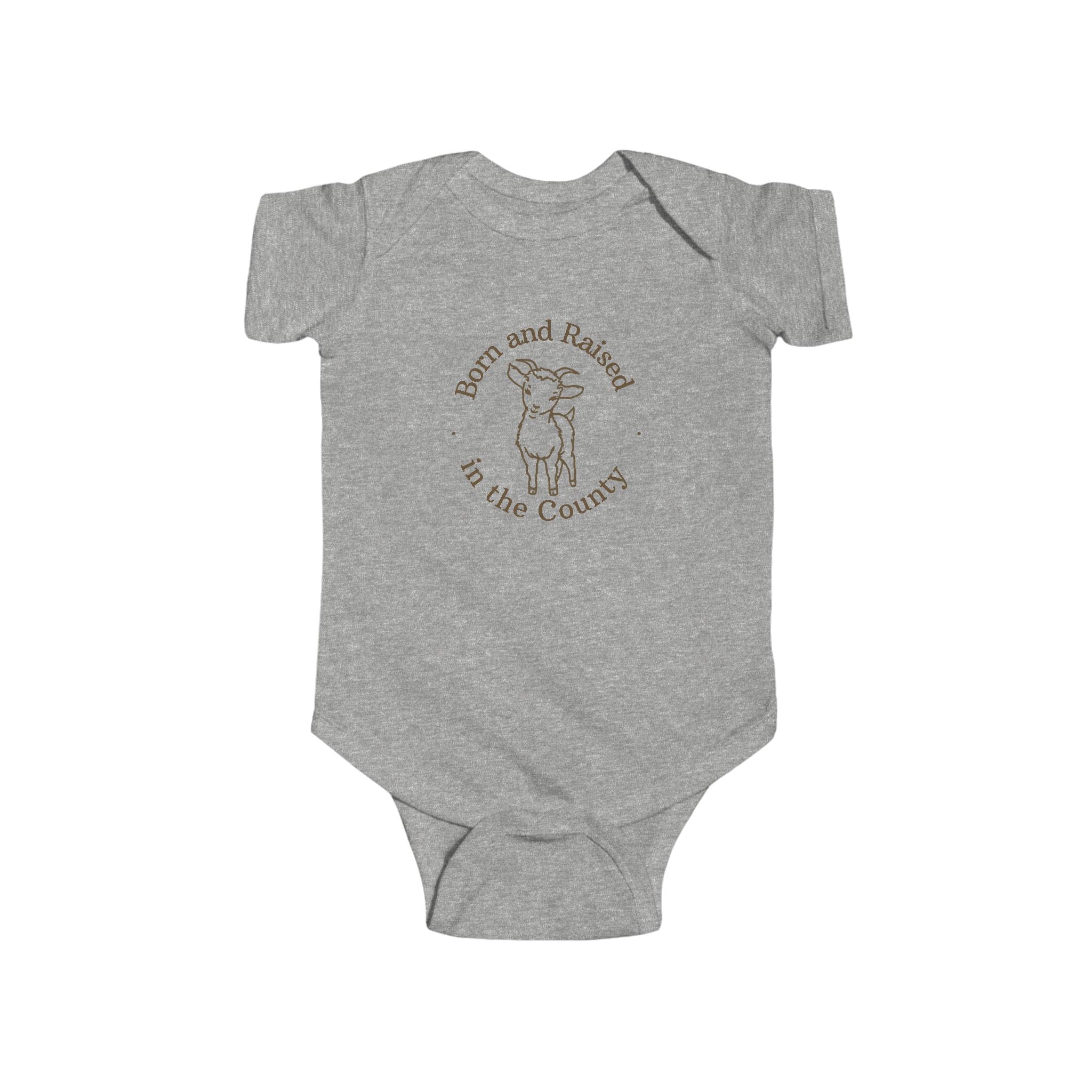 "Born and Raised in the County" Baby Goat Infant Onesie