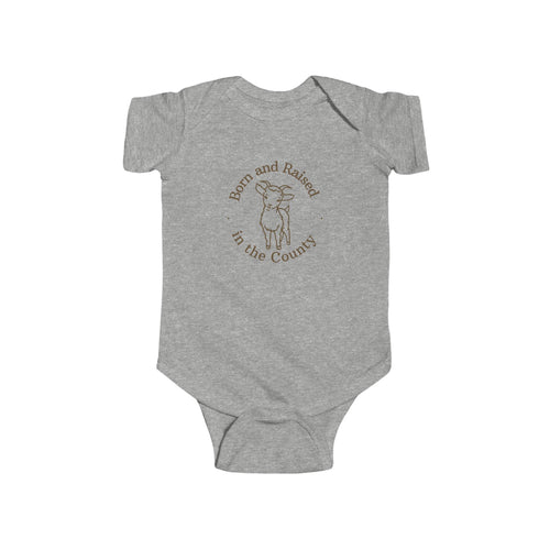 "Born and Raised in the County" Baby Goat Infant Onesie