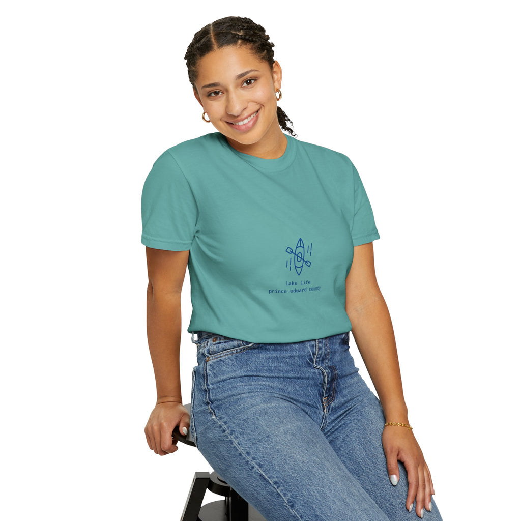 Lake Life Kayak T-Shirt — Small Chest Kayak Graphic