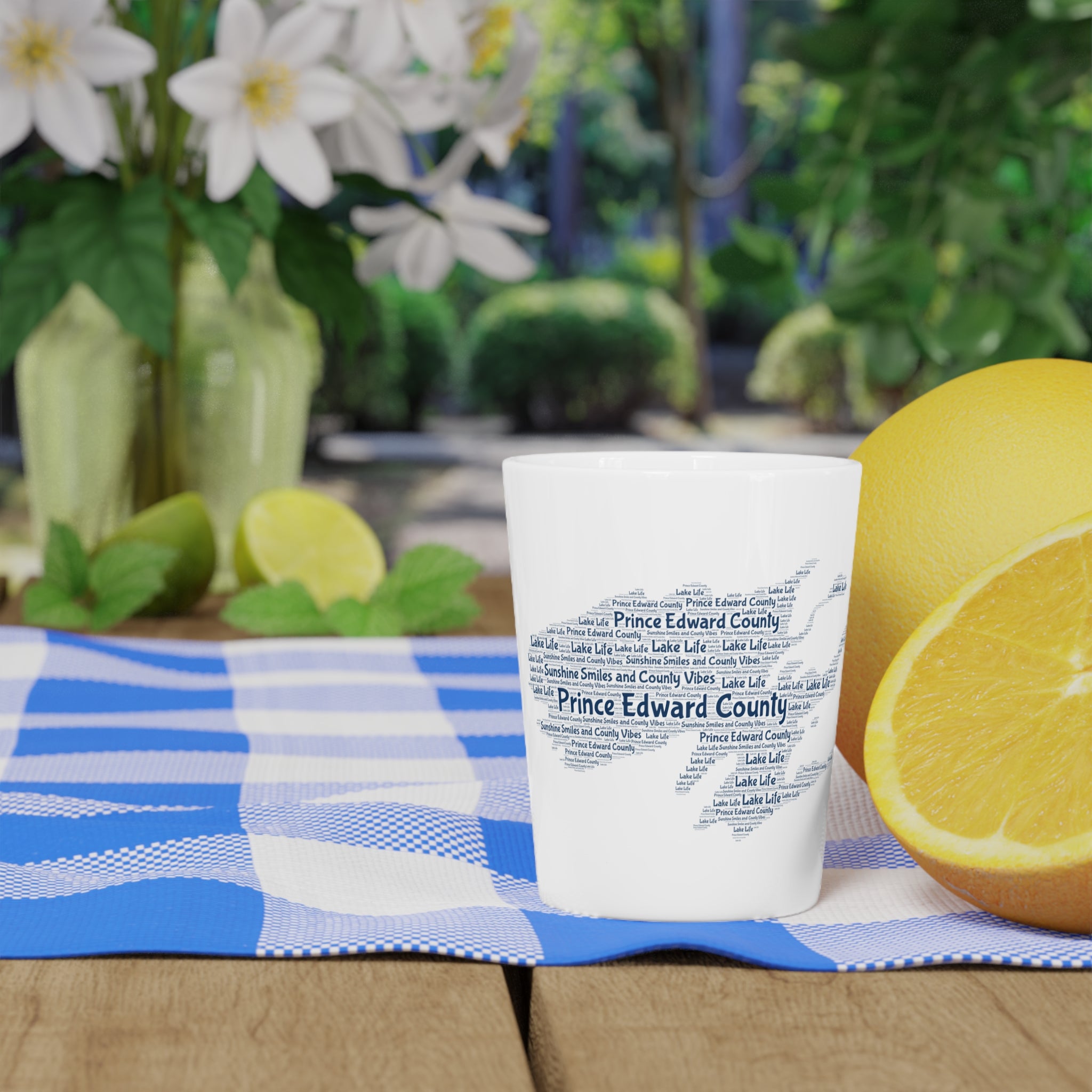 Prince Edward County Word Art Shot Glass — Lake Life Souvenir