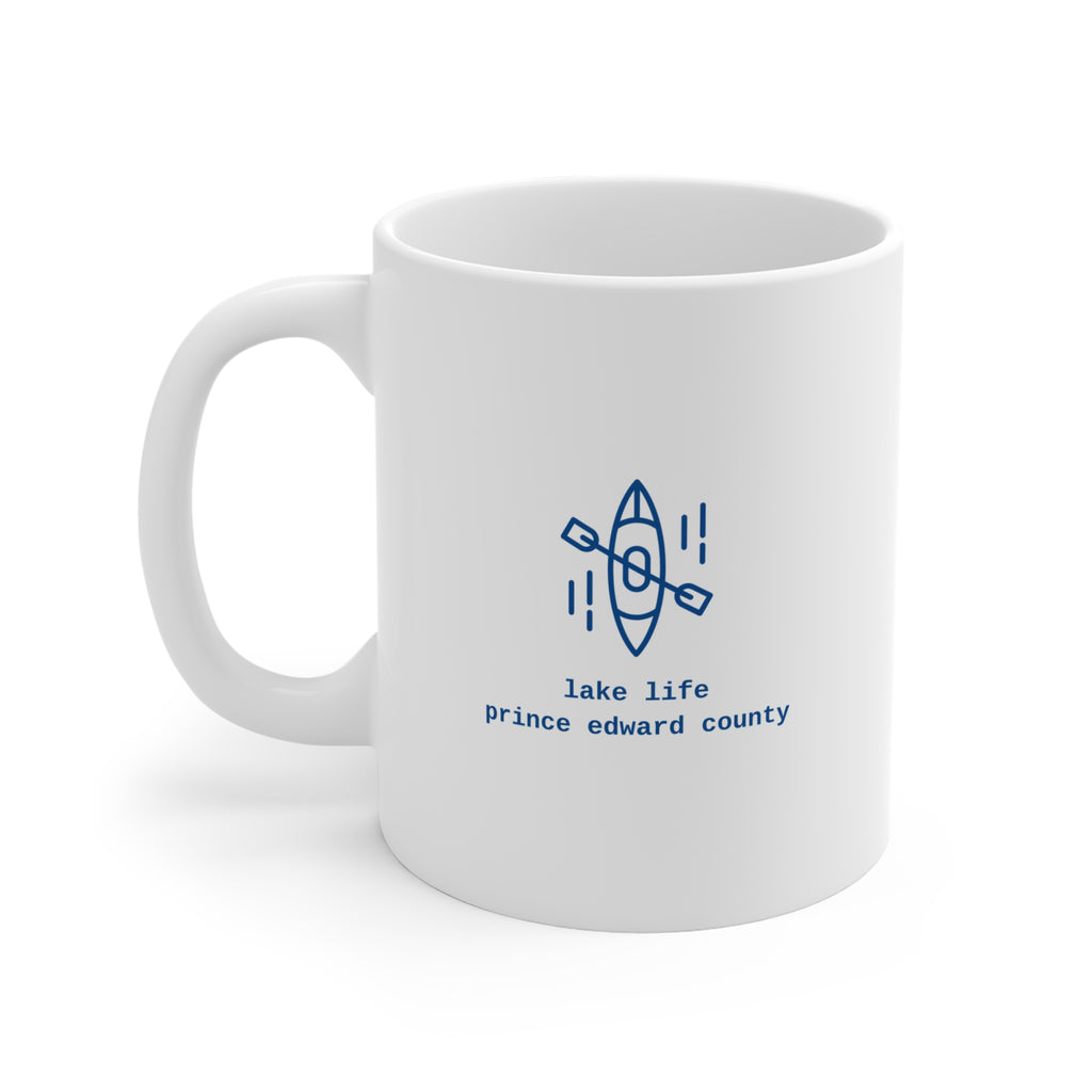 Lake Life Kayak Mug — 'lake life prince edward county' Ceramic Coffee Cup