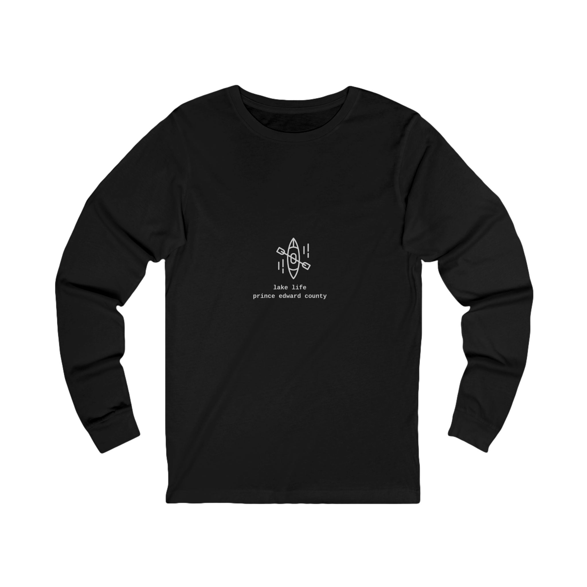 Lake Life Prince Edward County Long Sleeve Tee -gray on dark colors