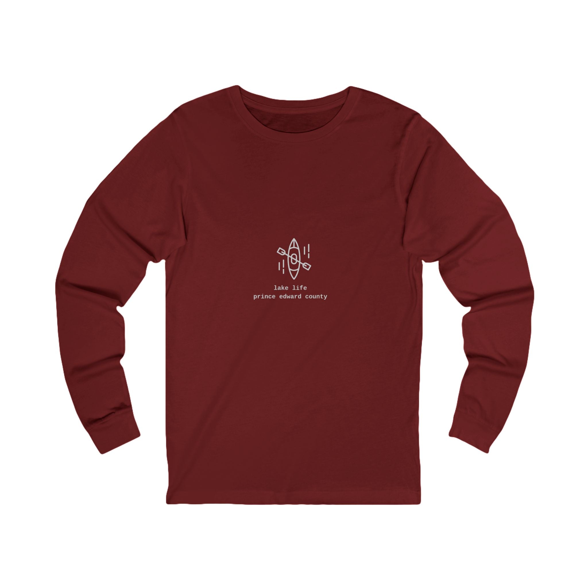 Lake Life Prince Edward County Long Sleeve Tee -gray on dark colors