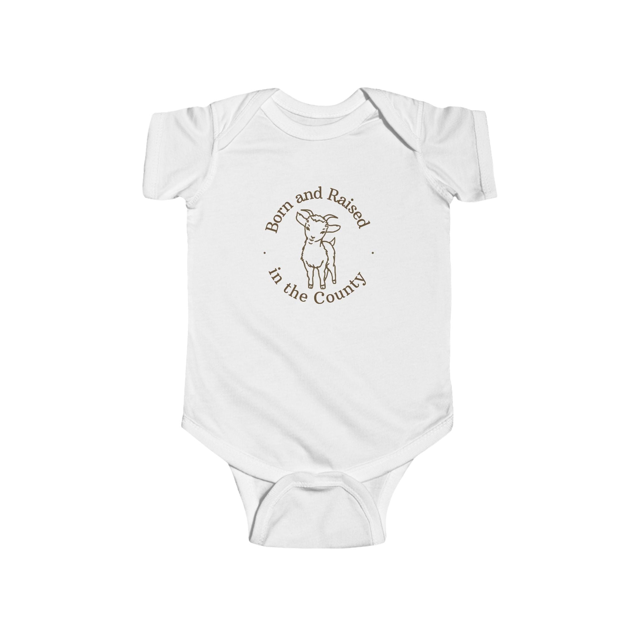 "Born and Raised in the County" Baby Goat Infant Onesie