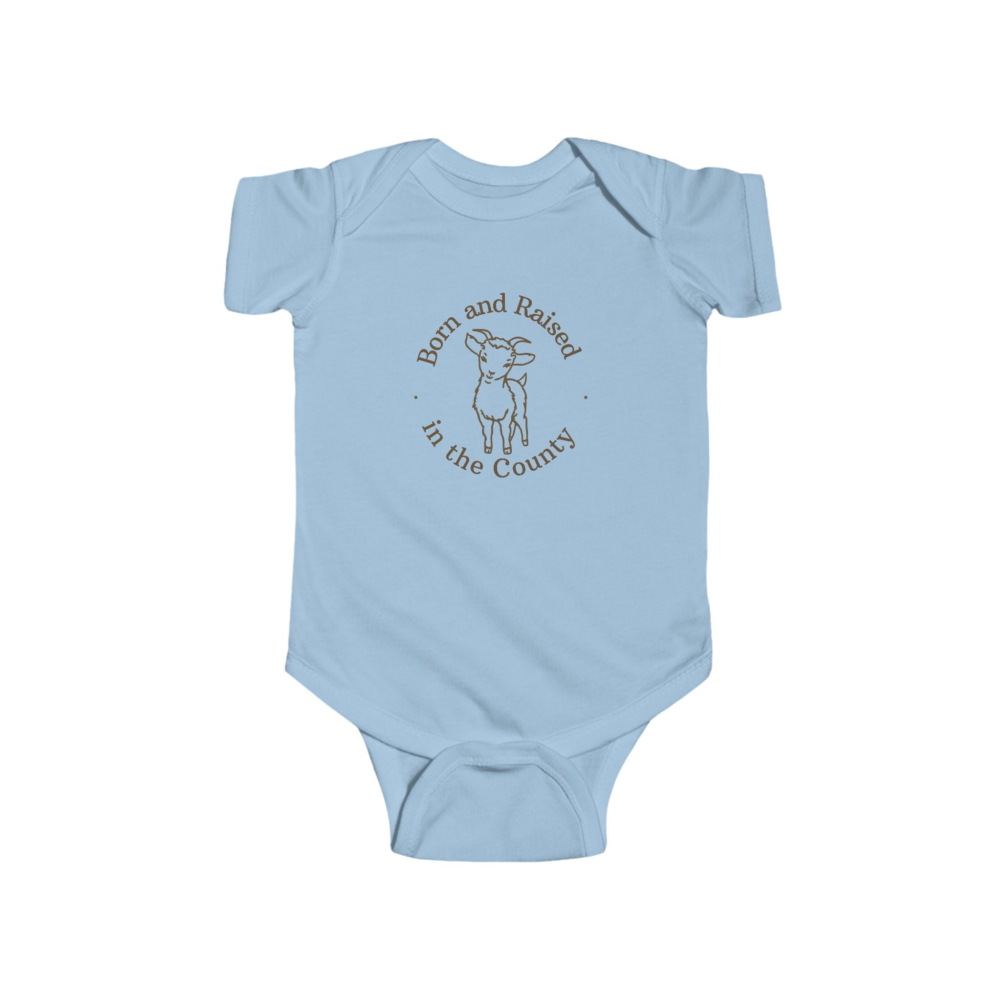 "Born and Raised in the County" Baby Goat Infant Onesie
