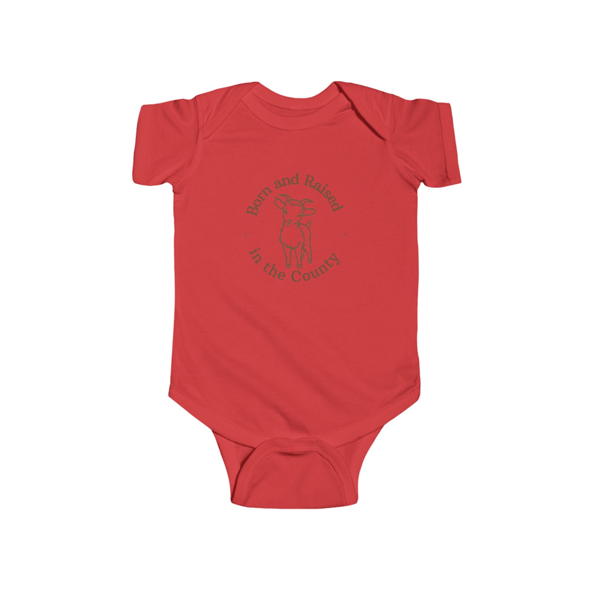 "Born and Raised in the County" Baby Goat Infant Onesie